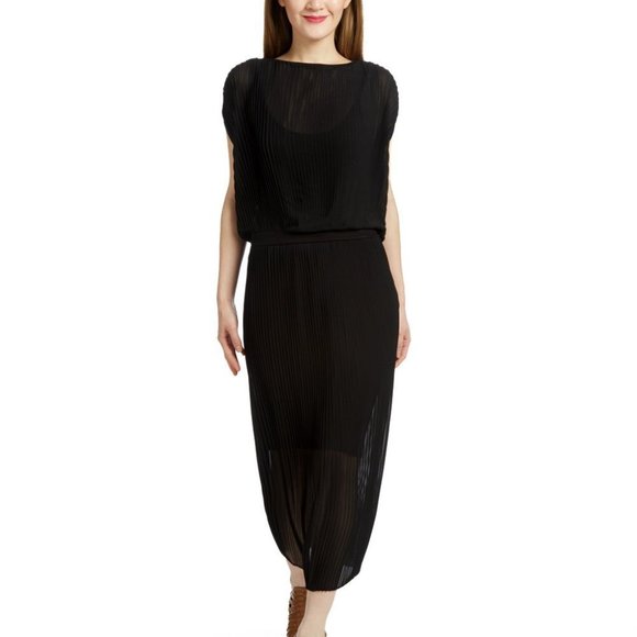 Anthropologie Dresses & Skirts - Anthropologie/Bordeaux Accordion Pleat Midi Dress Sz L